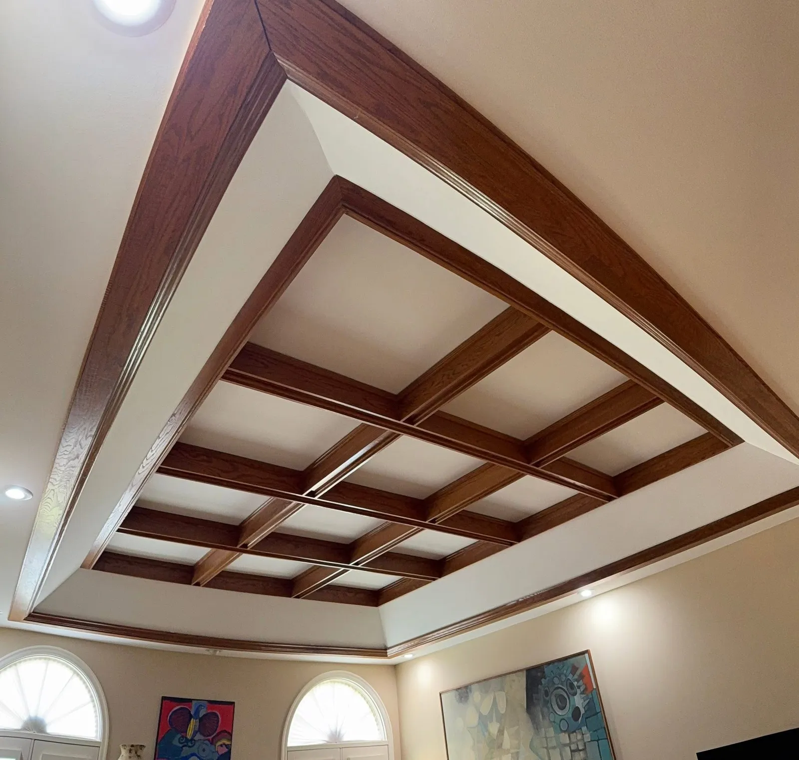 Coffered Ceiling Refinish - after