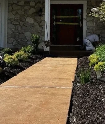 Concrete Stain - Walkway & Porch - before